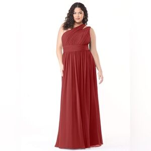 Azazie Molly One-Shoulder Rust Dress